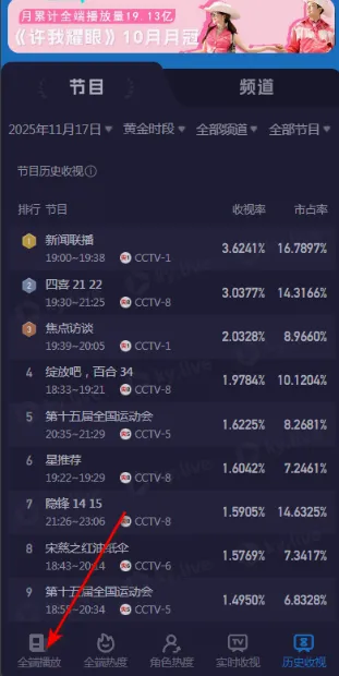 酷云eye(收视率查询软件) 酷云eye(收视率查询软件)